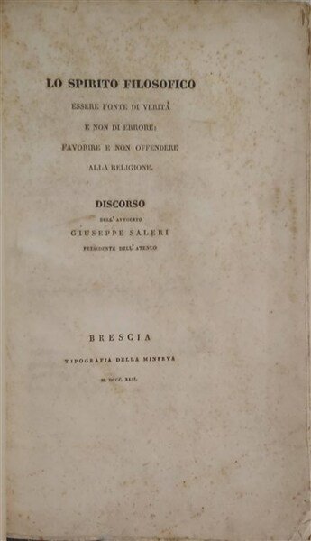 LO SPIRITO FILOSOFICO essere fonte di verità e non di …