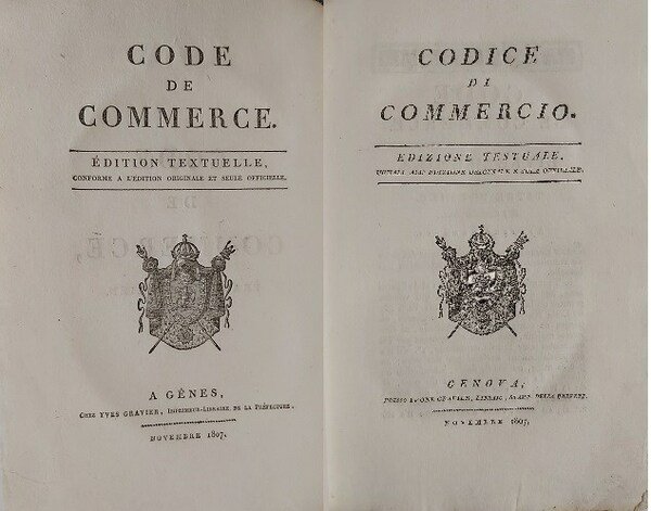 CODICE DI COMMERCIO. Edizione testuale uguale all'edizione originale e la …