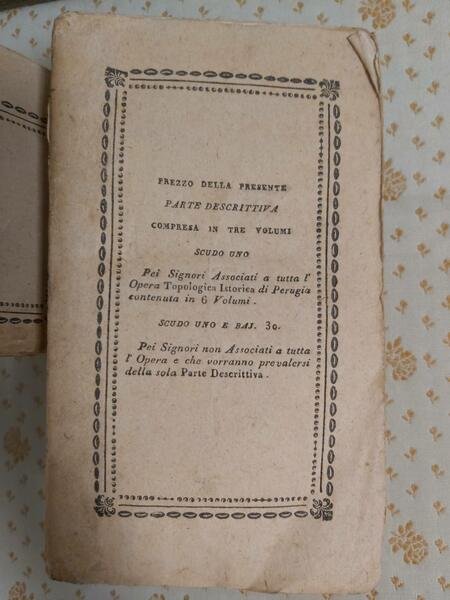 DESCRIZIONE TOPOLOGICO-ISTORICA della città di Perugia esposta nell’anno CIC.IC.CCC.XXII da.