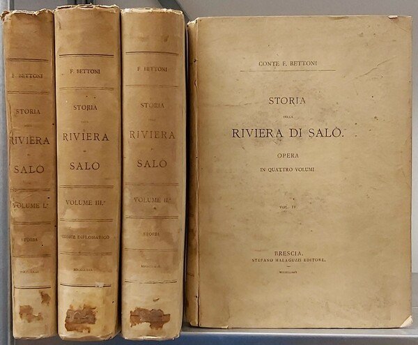 STORIA DELLA RIVIERA DI SALO' in quattro volumi del Conte….