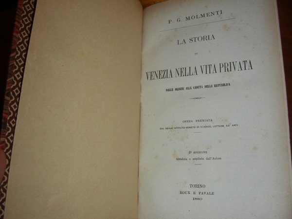 LA STORIA DI VENEZIA nella vita privata dalle origini alla … | Immagine principale