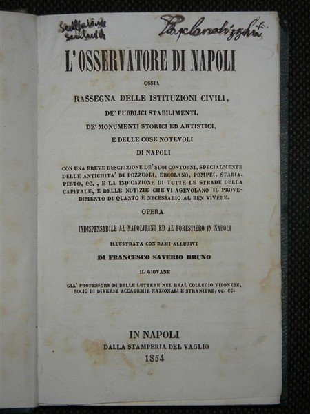 L' OSSERVATORE DI NAPOLI ossia Rassegna delle istituzioni civili, de' …