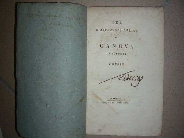 PER L'ASPETTATO ARRIVO DI CANOVA in Bologna. Poesie. | Immagine Gallery 2