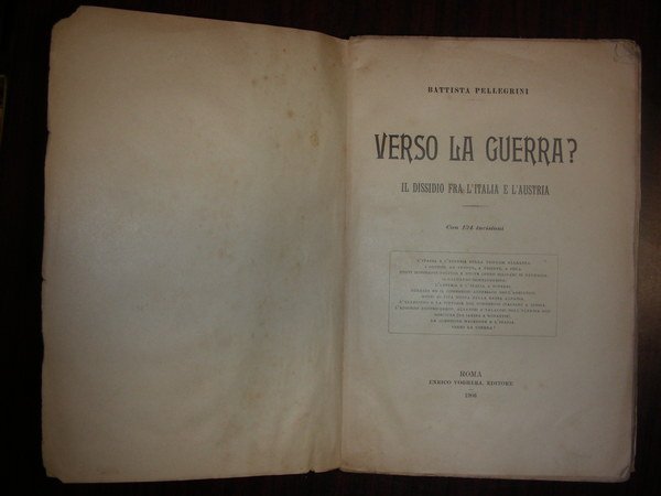 VERSO LA GUERRA? Il dissidio fra l'Italia e l'Austria.