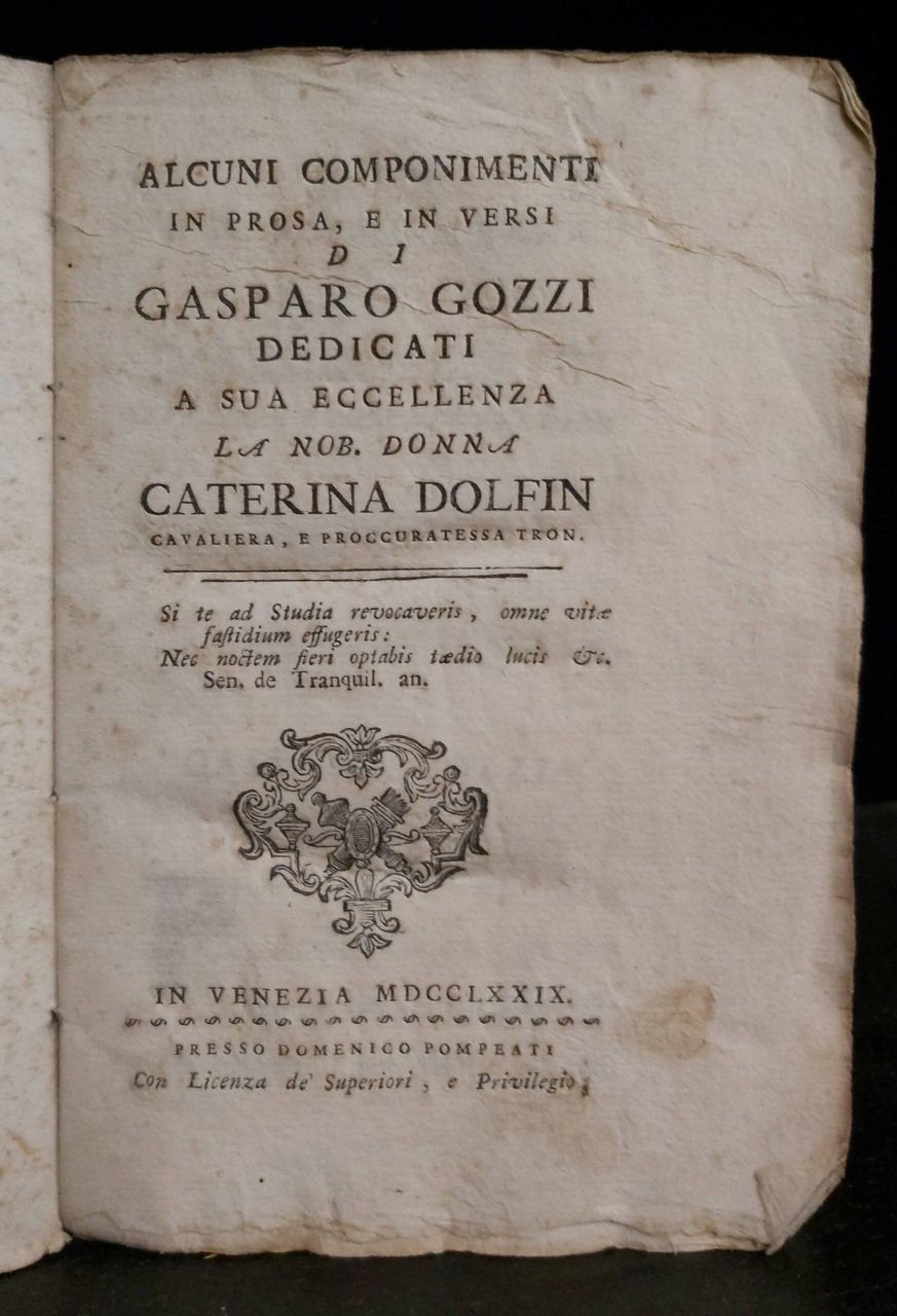 ALCUNI COMPONIMENTI in prosa e in versi.
