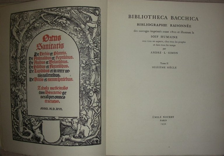 BIBLIOTHECA BACCHICA. Bibliographie raisonnèe des ouvrages imprimés avant 1800 et …