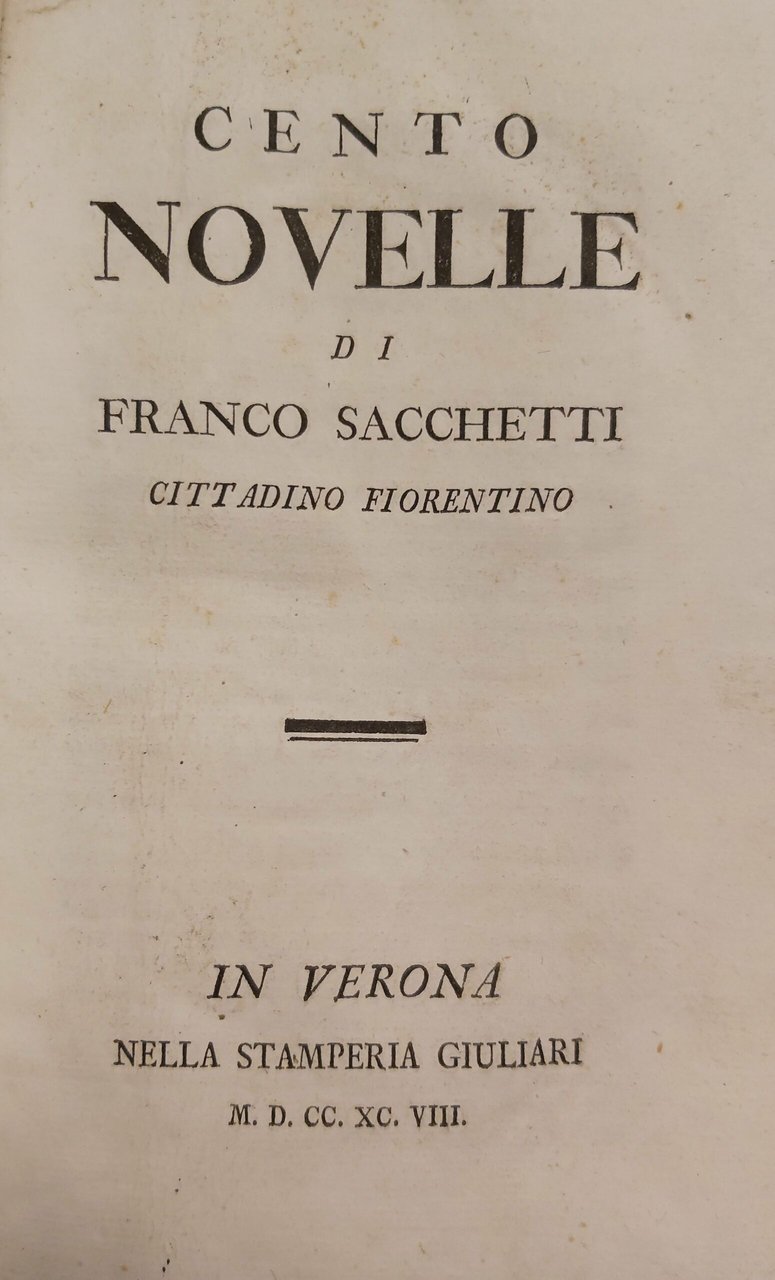 CENTO NOVELLE di… Cittadino Fiorentino.