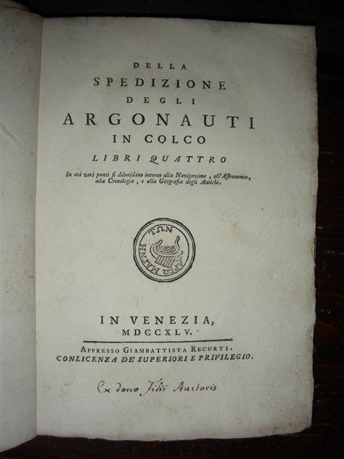 DELLA SPEDIZIONE DEGLI ARGONAUTI in Colco Libri quattro. In cui …