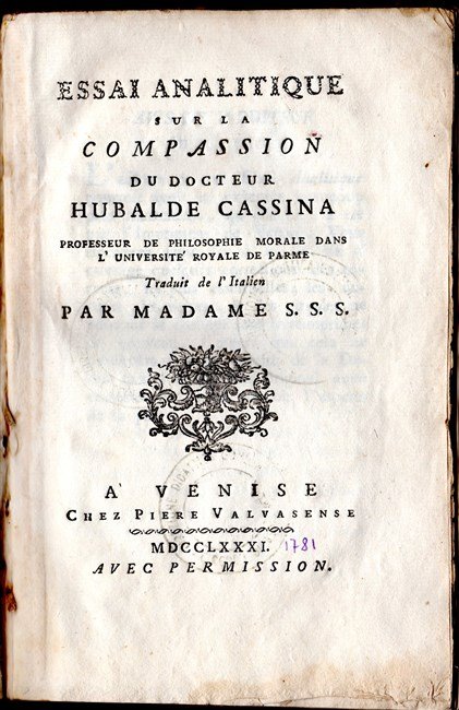 ESSAI ANALITIQUE SUR LA COMPASSION du Docteur… Professeur de Philosophie … | Immagine Gallery 2