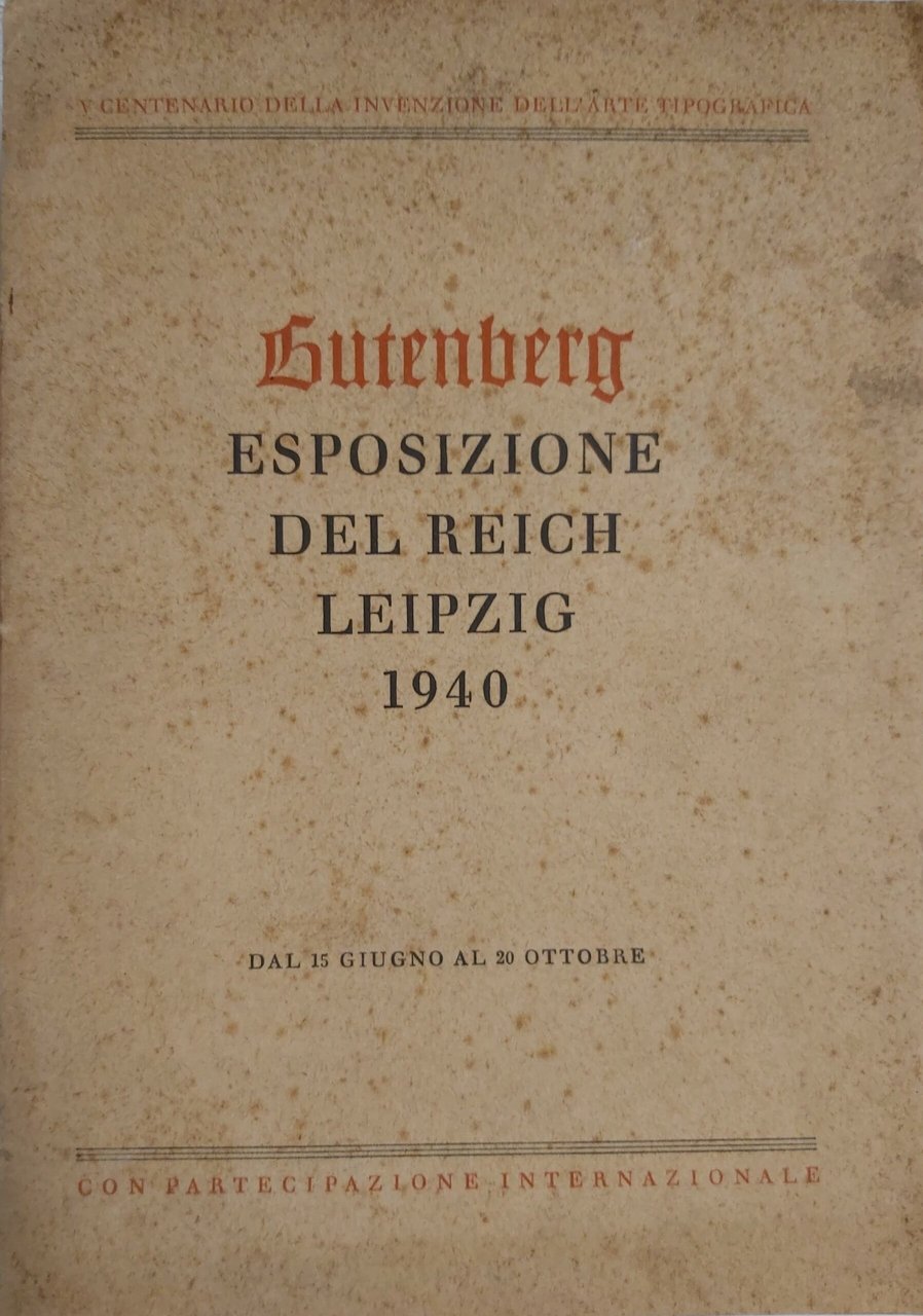 GUTENBERG. Esposizione del Reich. | Immagine principale