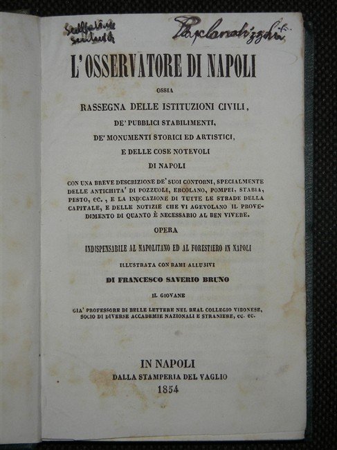 L' OSSERVATORE DI NAPOLI ossia Rassegna delle istituzioni civili, de' …