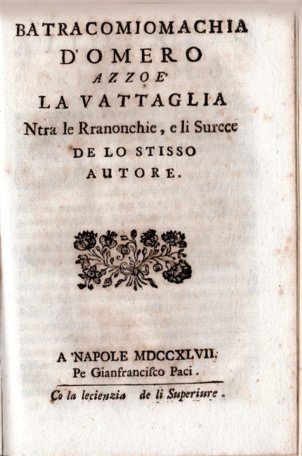 LA BBINTE ROTOLA DE LO VALANZONE azzoè Commiento neopp' a … | Immagine Gallery 2