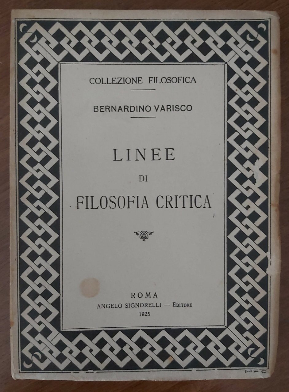 LINEE DI FILOSOFIA CRITICA.