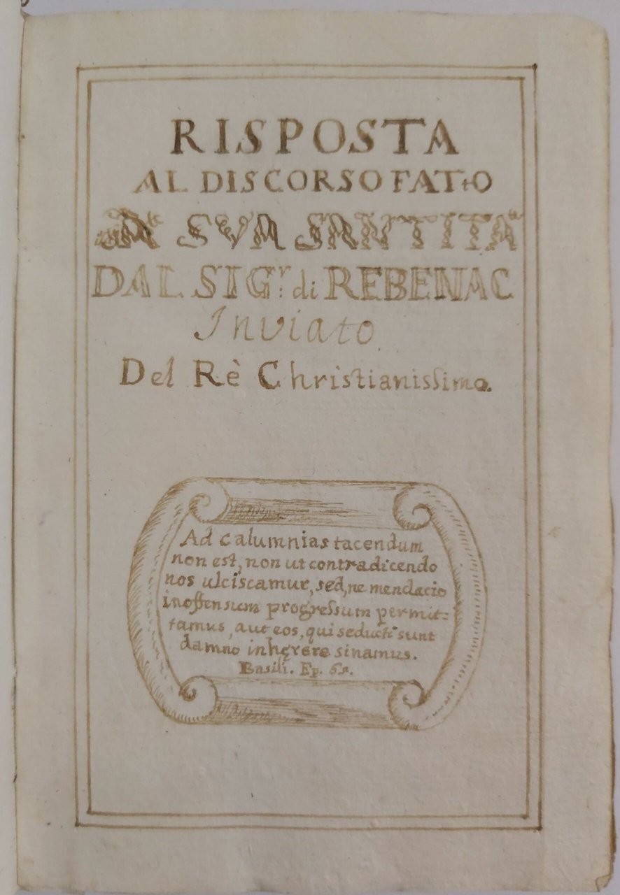 MANOSCRITTO DI ANONIMO AUTORE. | Immagine principale