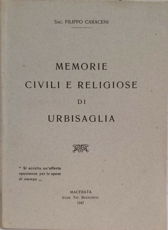 MEMORIE civili e religiose di Urbisaglia.