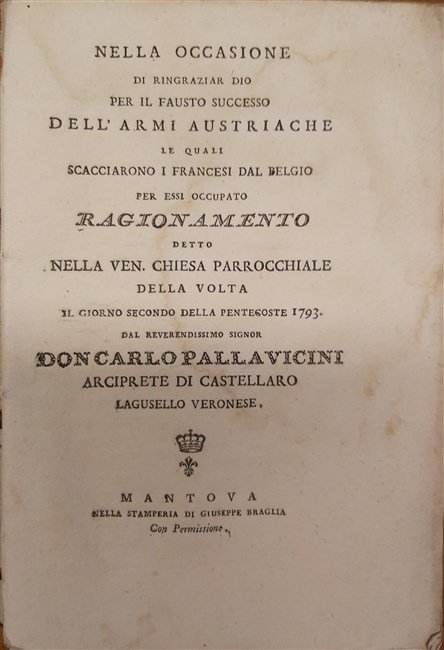 NELLA OCCASIONE di ringraziar Dio per il fausto successo dell'armi …