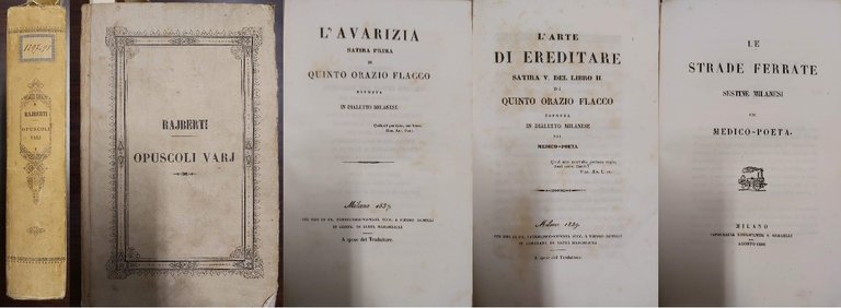 [OPUSCOLI VARI]. L'ARTE POETICA DI Quinto Orazio Flacco esposta in …