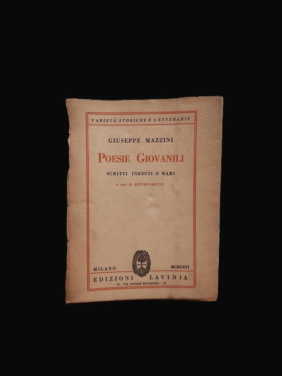 POESIE GIOVANILI. Con prefazione e note di Arturo Salucci. | Immagine principale