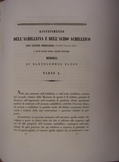 RINVENIMENTO dell'achilleina e dell'acido achilleico nell'assenzion ombellifero e nuovi studii …