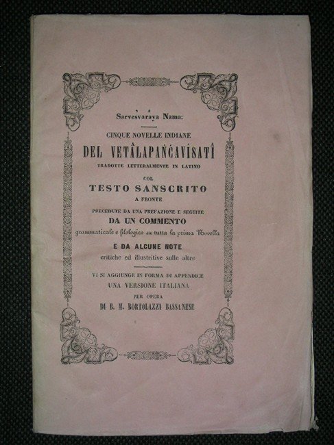 SARVESVARAYA NAMA: cinque novelle indiane del Vetalapancavisati tradotte letteralmente in …