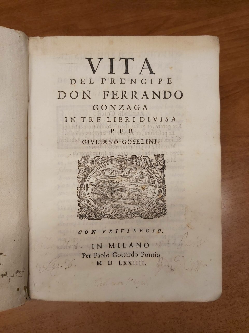 VITA DEL PRENCIPE DON FERRANDO GONZAGA in tre libri divisa …