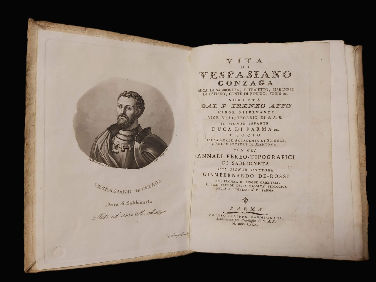 VITA DI VESPASIANO GONZAGA Duca di Sabbioneta e Trajetto, Marchese …