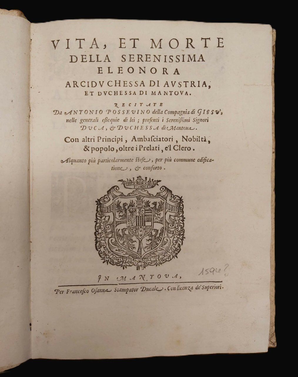 VITA ET MORTE della Serenissima Eleonora arciduchessa di Austria et …