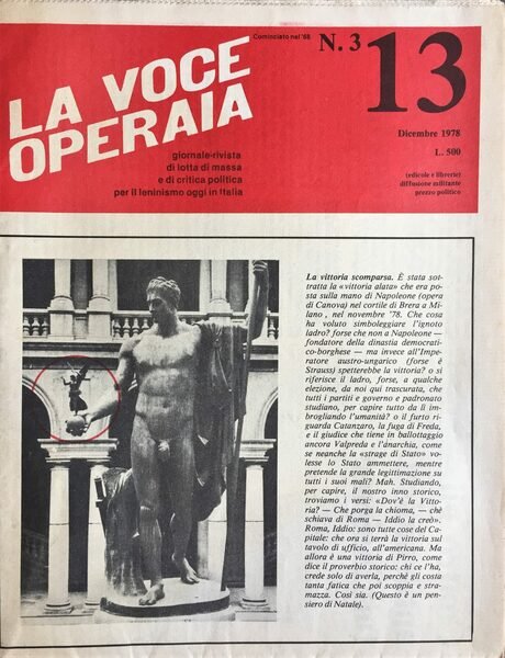La Voce Operaia. Giornale-rivista di lotta di massa e di …