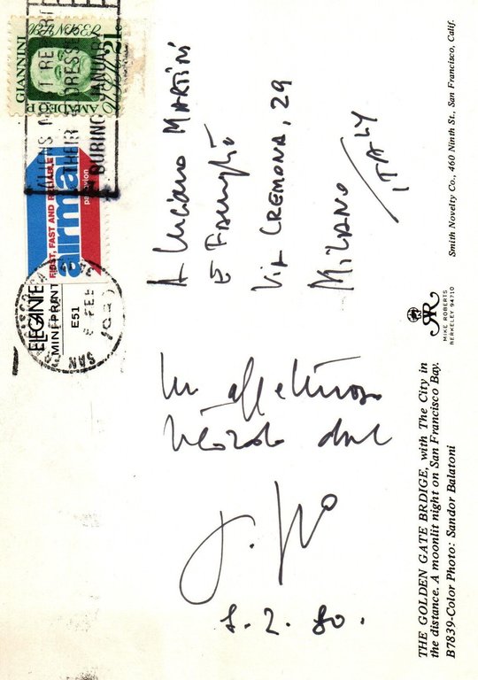 Cartolina postale viaggiata