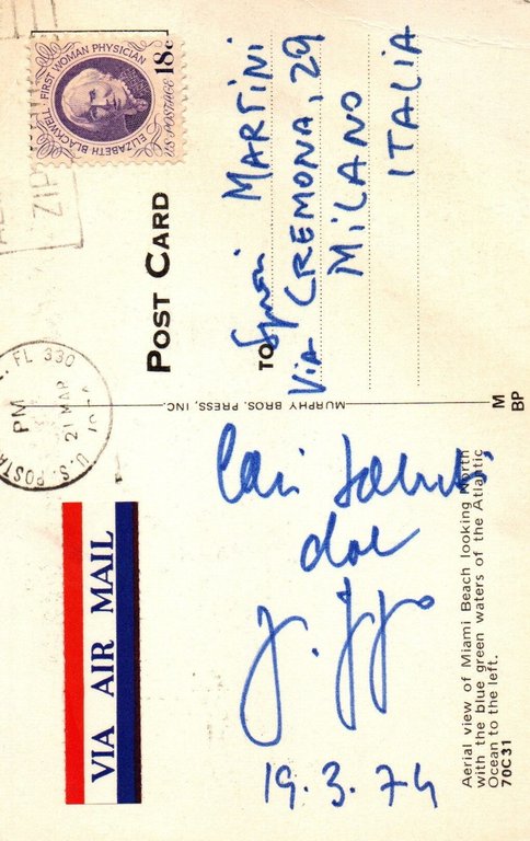 Cartolina postale viaggiata