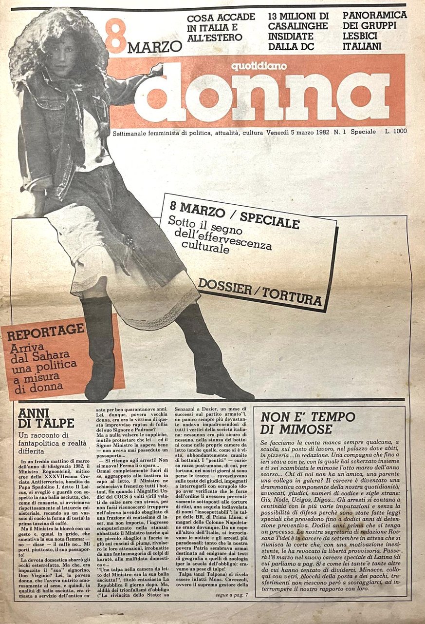 (Femminismo) Quotidiano Donna. Settimanale femminista di politica, attualità, cultura | Immagine principale