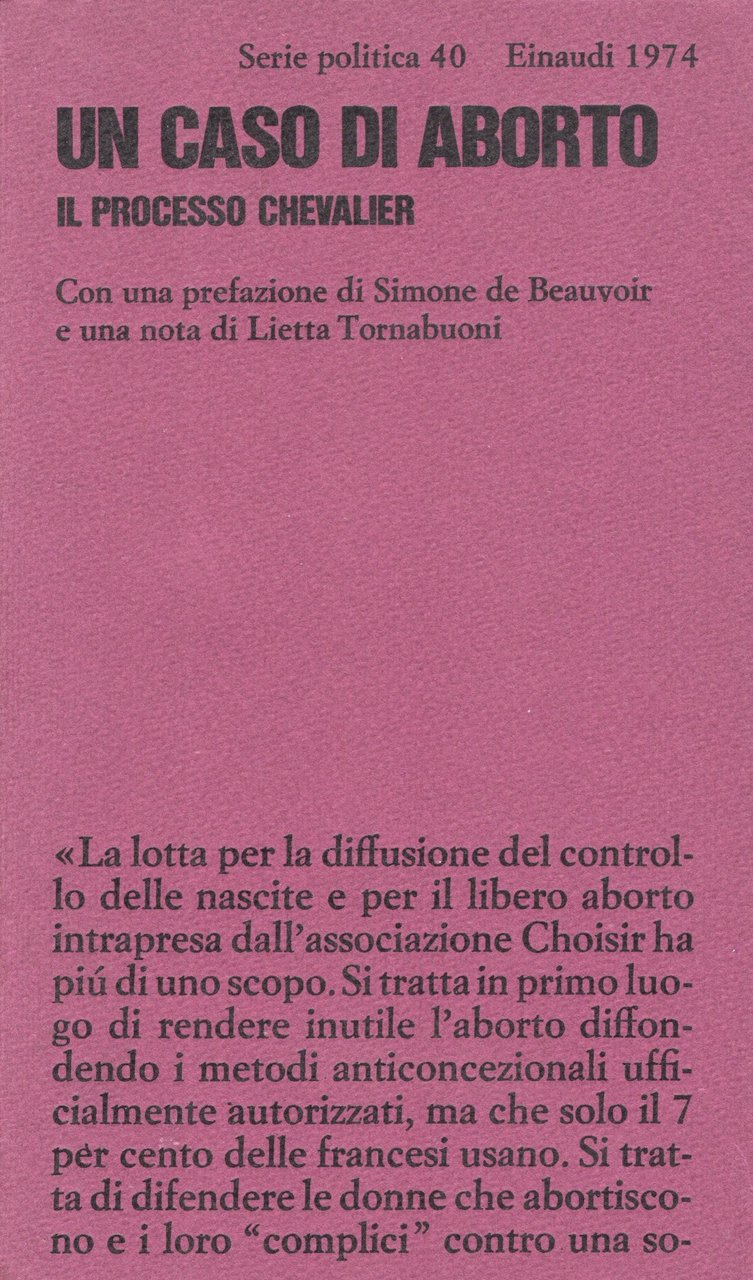 (Femminismo) Un caso di aborto. Il processo Chevalier. Con una … | Immagine principale