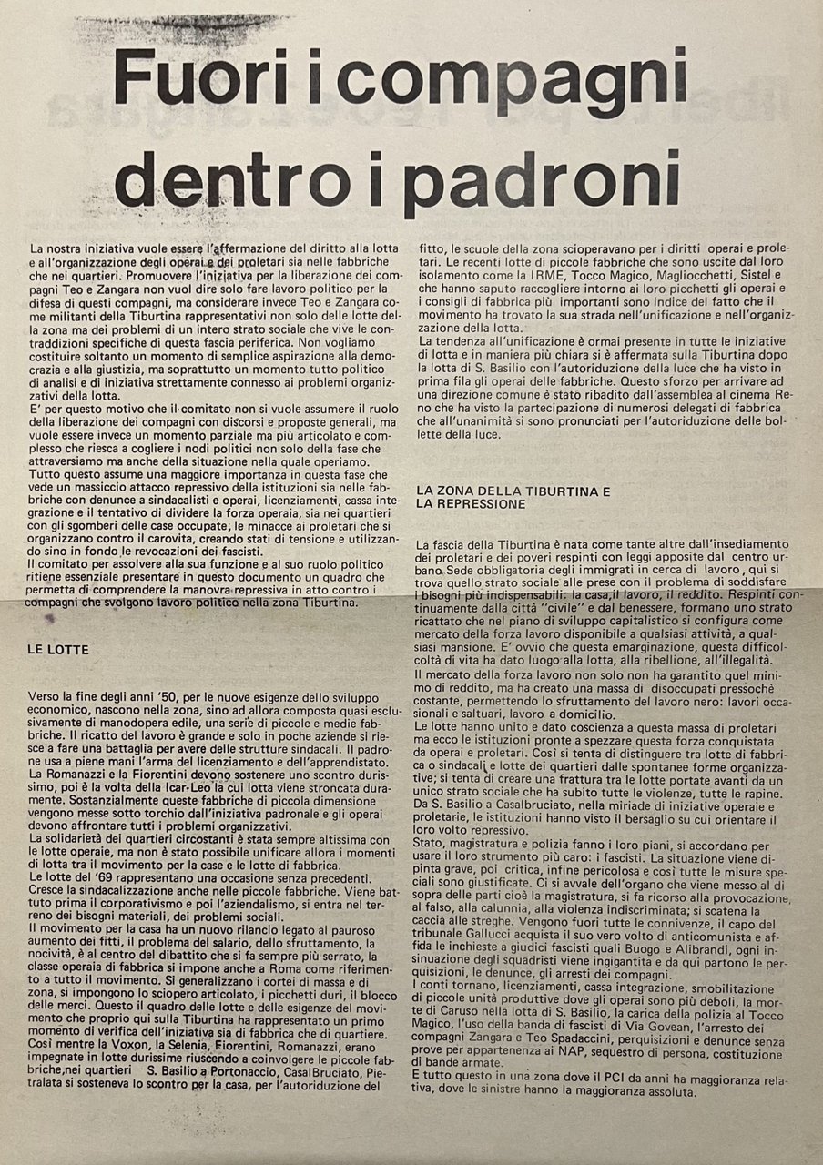 Fuori i compagni dentro i padroni | Immagine principale