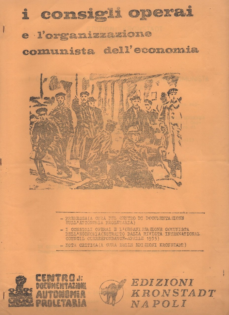 I consigli operai e l'organizzazione comunista dell'economia, ciclostilato in proprio | Immagine principale