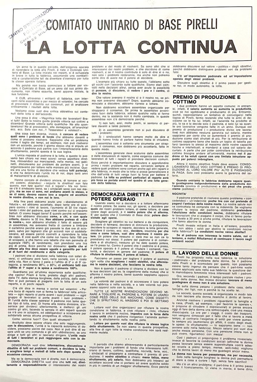 La lotta continua. Volantone | Immagine principale