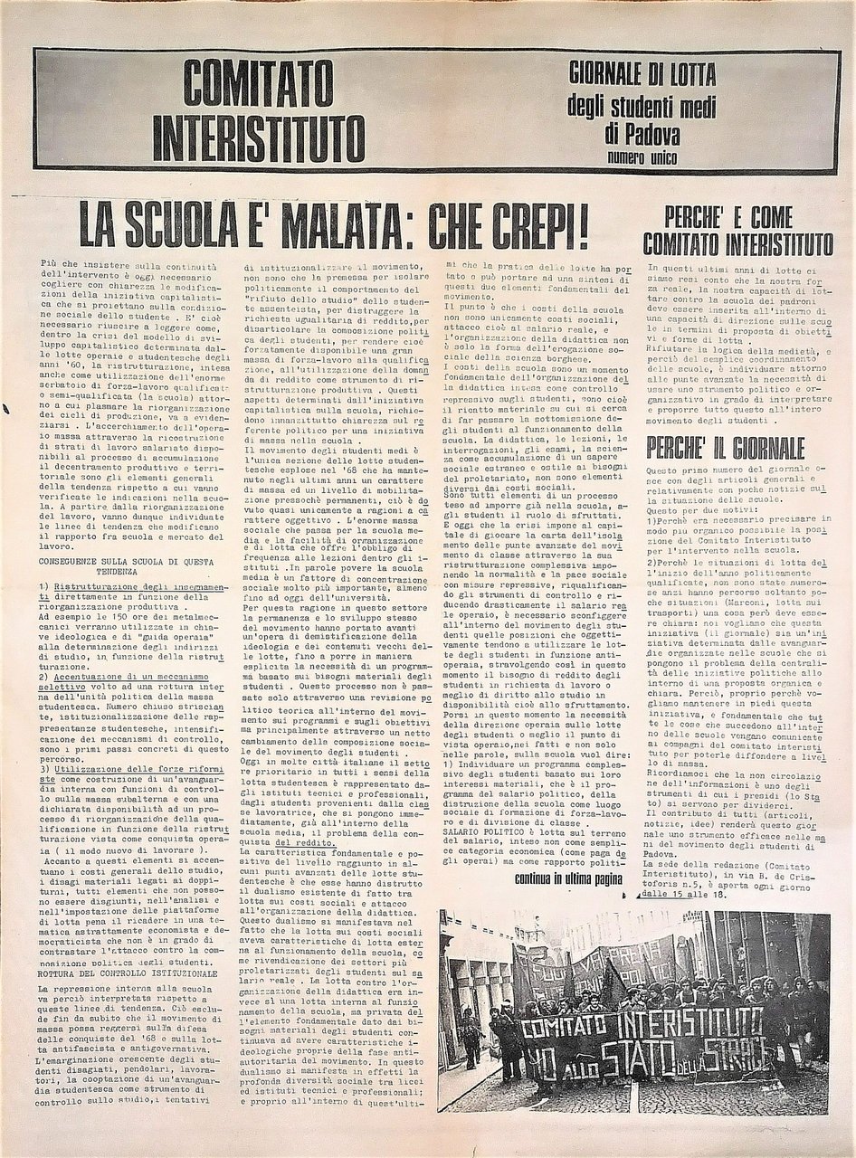 La scuola è malata: che crepi! Giornale di lotta degli … | Immagine principale