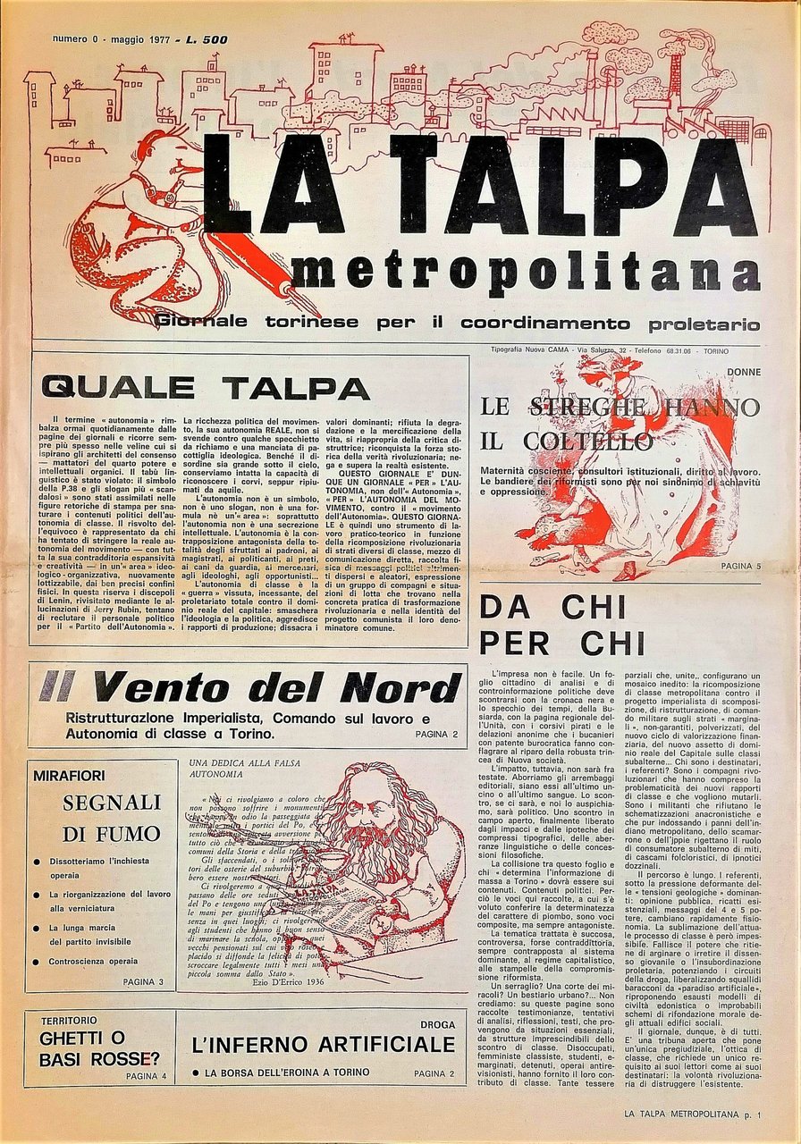 (La) talpa metropolitana. Giornale torinese per il coordinamento proletario. N. … | Immagine principale