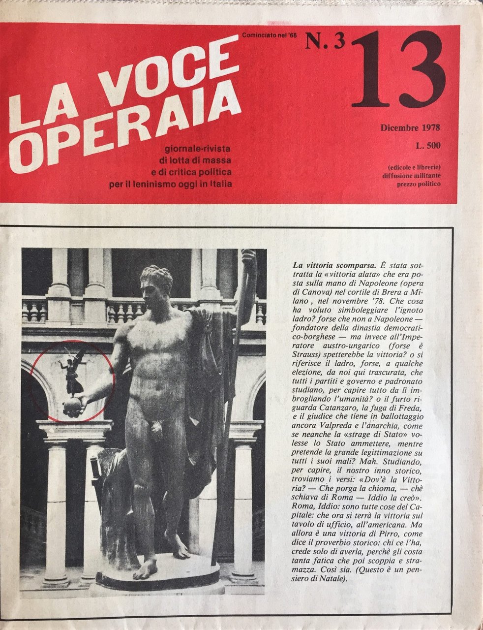 La Voce Operaia. Giornale-rivista di lotta di massa e di …