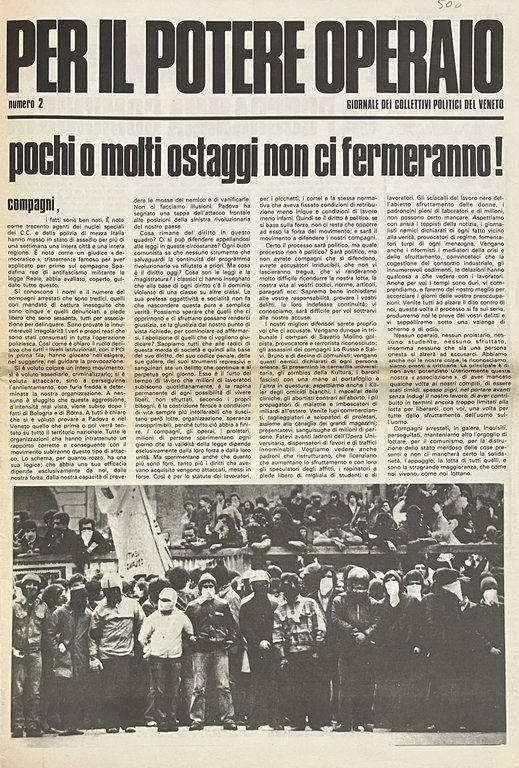 Per il Potere Operaio. Giornale dei collettivi politici del Veneto. …