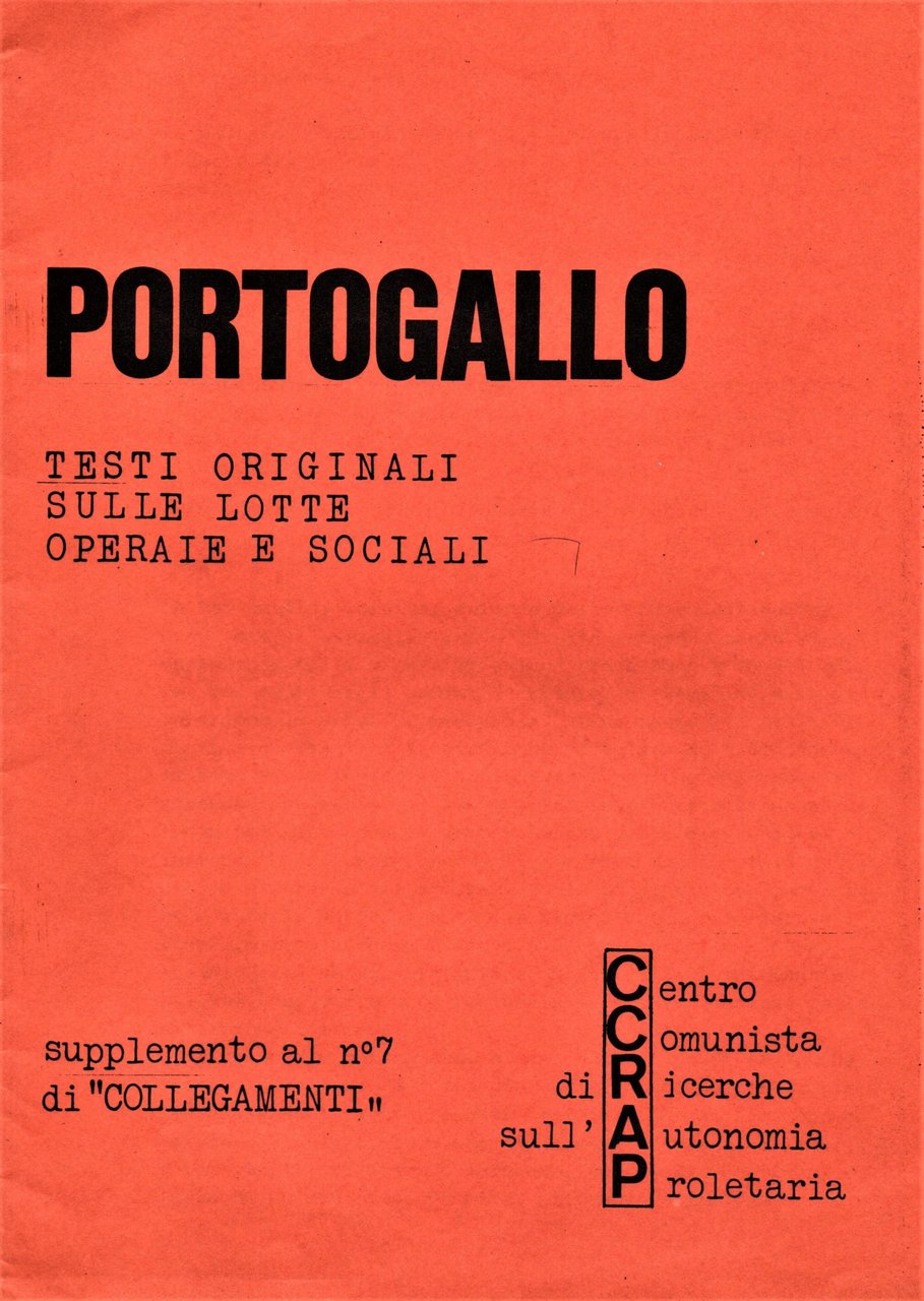 Portogallo. Testi originali sulle lotte operaie e sociali | Immagine principale