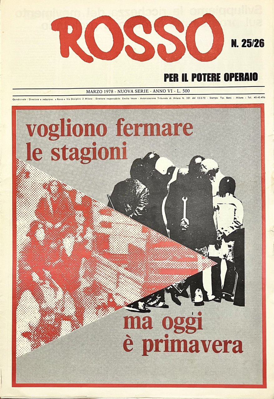 Rosso. Per il potere operaio. Nuova serie Anno VI N. …
