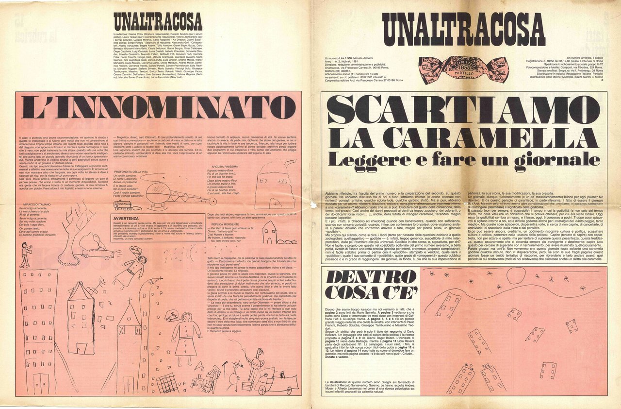 Unaltracosa. Scartiamo la caramella. Leggere e fare un giornale. Anno …