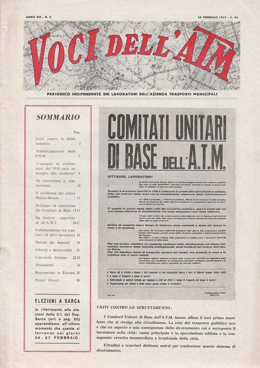 Voci dell'ATM. Periodico indipendente dei lavoratori dell'Azienda Trasporti Municipali. Anno …