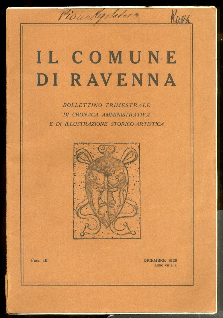 COMUNE DI RAVENNA ( IL ) BOLLETTINO TRIMESTRALE DICEMBRE 1928 …