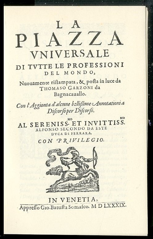 PIAZZA UNIVERSALE DI TUTTE LE PROFESSIONI DEL MONDO ( LA …