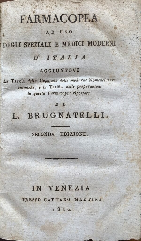 Farmacopea ad uso degli speziali e medici moderni d'Italia