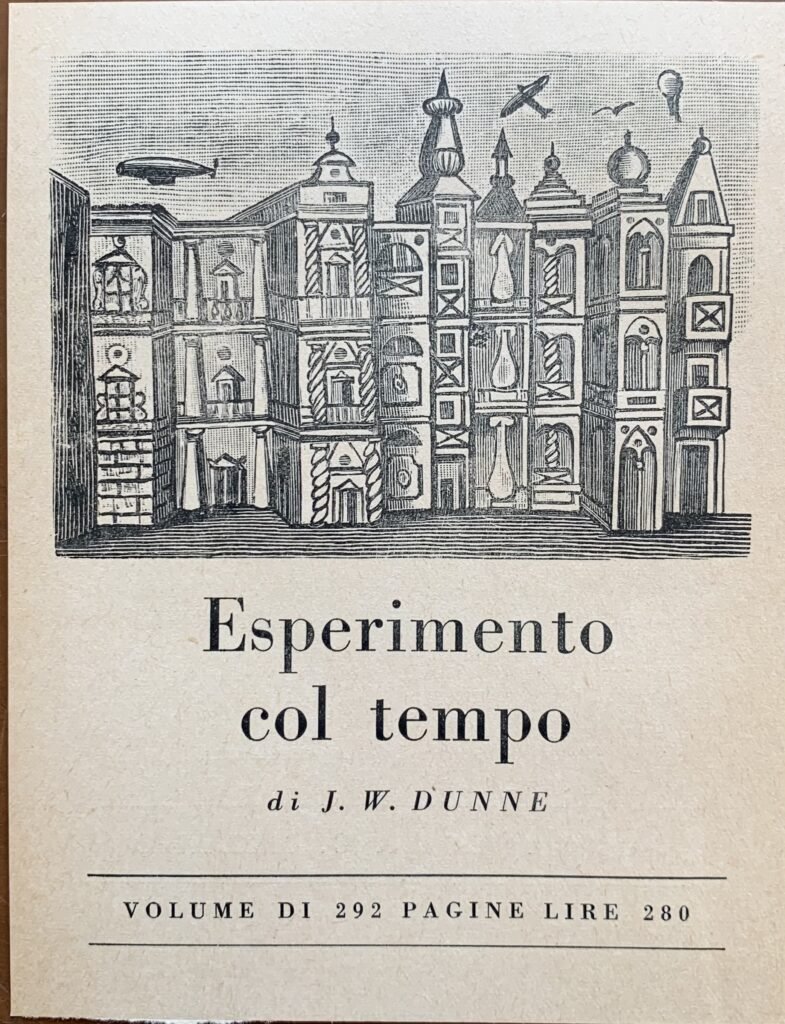Foglietto pubblicitario per Esperimento col tempo di J. W. Dunne