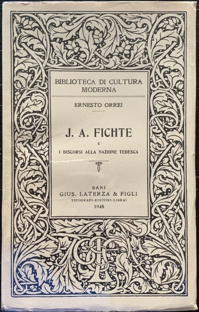 J. A. Fichte e i discorsi alla nazione tedesca