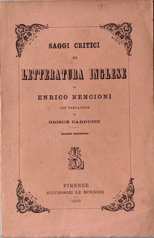 Saggi critici di letteratura inglese