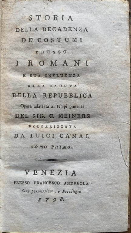 Storia della decadenza de' costumi presso i Romani e sua … | Immagine Gallery 2
